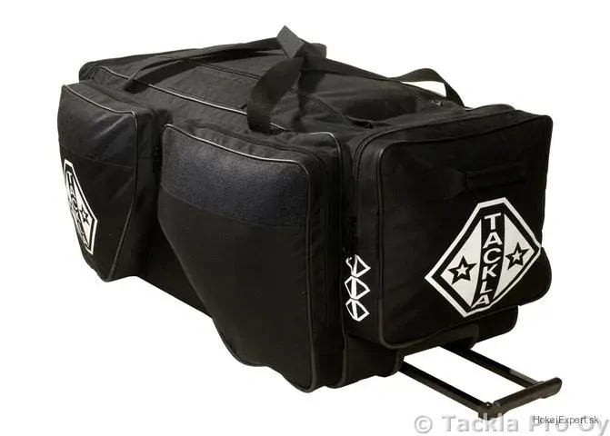 Hokejová taška TACKLA PRO SRX seniorska s kolieskami čierno-červená